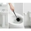 szczotka toaletowa czarna, szczotka WC stojąca, zestaw WC z pojemnikiem, szczotka do toalety nowoczesna, akcesoria łazienkowe czarne, szczotka do WC